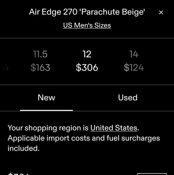 Nike Air Max Edge 270 Parachute Beige Size(12)men - Picture 5 of 5